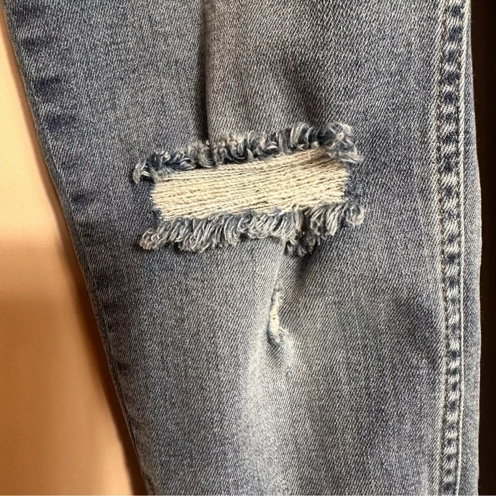 Free People - Size Women 27 - Ripped Fray Hem Skinny Distressed blue Jeans Denim